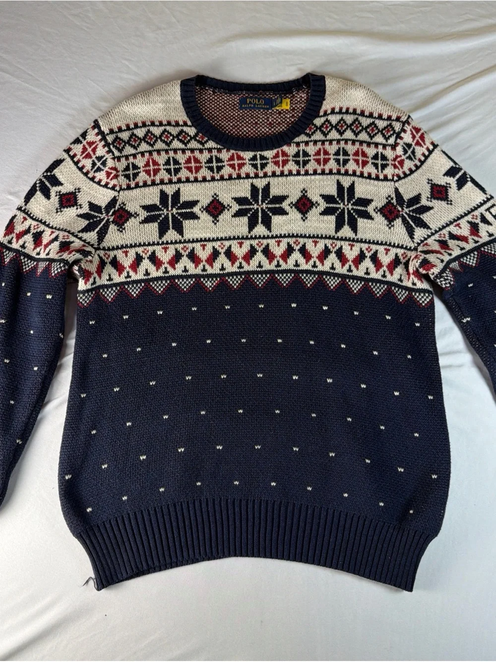 Ralph Lauren Navy/Cream/Red Fair Isle Crewneck Sweater